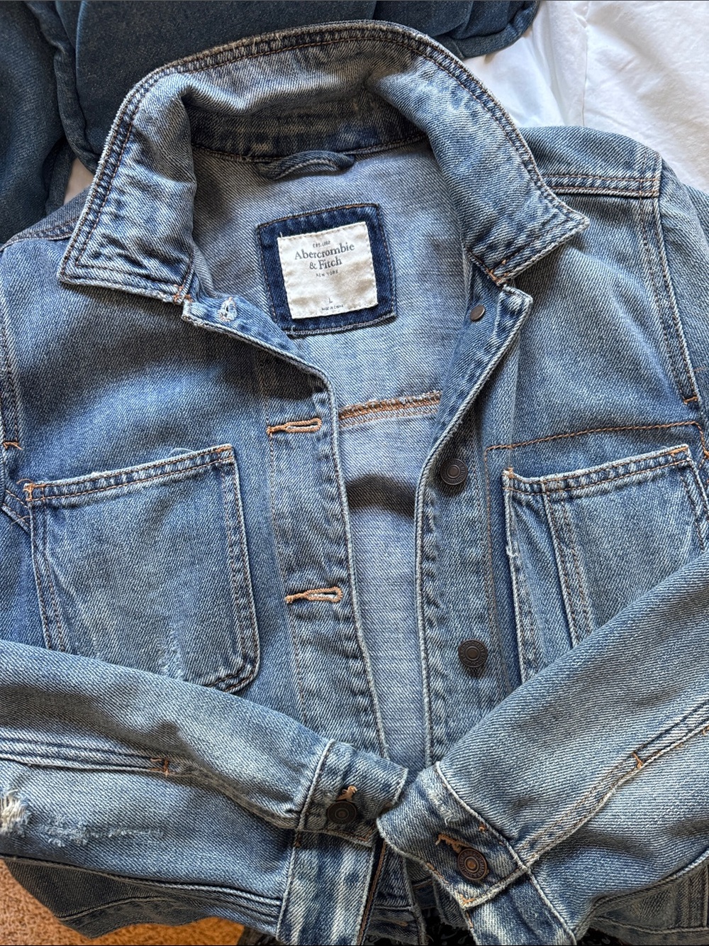 Abercrombie & Fitch Light Blue Denim Jacket - girls